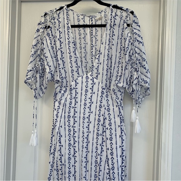 | vici • blue & white sandia kimono dress • small | - Picture 4 of 6